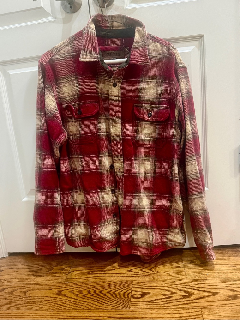Orvis Flannel Plaid Button-Up Shirt Jacket L